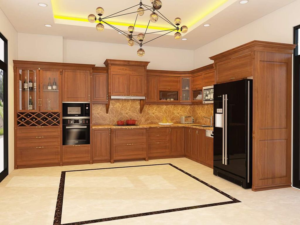 Tủ bếp bán cổ điển mẫu mới 18
