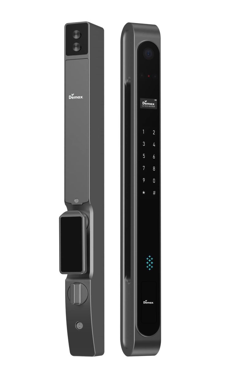 Khóa vân tay cửa nhôm Demax EL998 GS CNC Face ID, App Remote chống nước của Đức