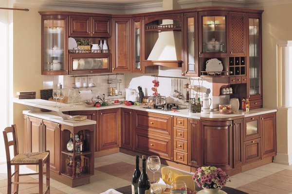 Tủ bếp bán cổ điển mẫu mới 15