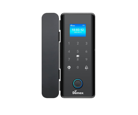 Khóa vân tay cửa kính cường lực Demax SL800 G Black App Wifi của Đức