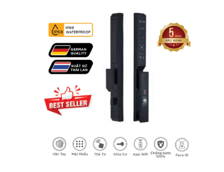 Khóa vân tay cửa nhôm Hubert HB CNI6 EU App wifi, Face ID