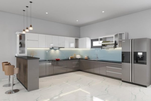 Tủ bếp Acrylic mẫu mới 35