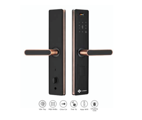 Khóa cửa thông minh Hubert HB CG60 Gold Luxury App wifi Khóa cửa thông minh Hubert HB CG60 Gold Luxury App wifi