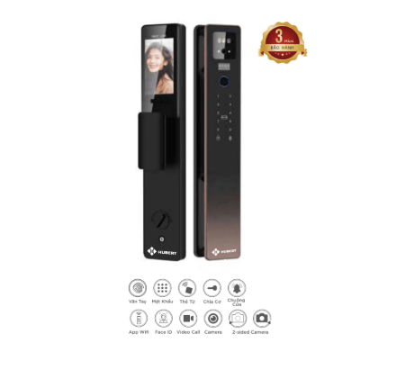 Khóa cửa thông minh Hubert HB CG82VF CNC Luxury Face ID kép , App wifi Khóa cửa thông minh Hubert HB CG82VF CNC Luxury Face ID kép , App wifi