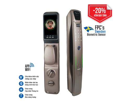 Khóa cửa thông minh Face ID Faster FS007FD3D-BS