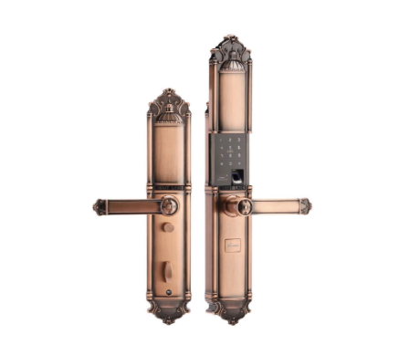 Khóa vân tay biệt thự tân cổ Demax EL822 AC- App Wifi màu đồng - Của Đức