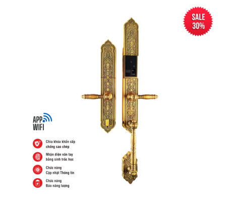 Khóa vân tay tân cổ Faster FS 009 AC Đồng Đỏ