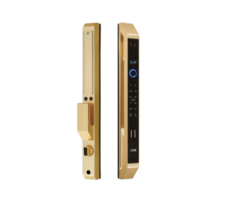 Khóa vân tay cửa nhôm Hubert HB CNI7 EU Gold App wifi, Face ID của Đức Khóa vân tay cửa nhôm Hubert HB CNI7 EU Gold App wifi, Face ID của Đức