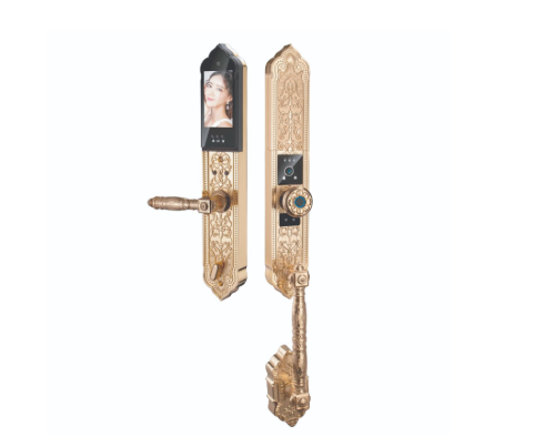 Khóa cửa đại sảnh Hubert HB DS86 Face ID mạ Vàng 24K Khóa cửa đại sảnh Hubert HB DS86 Face ID mạ Vàng 24K