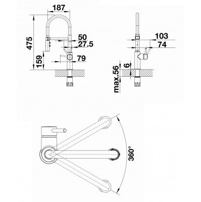 Vòi rửa Blanco CATRIS-S Flexo Chrome