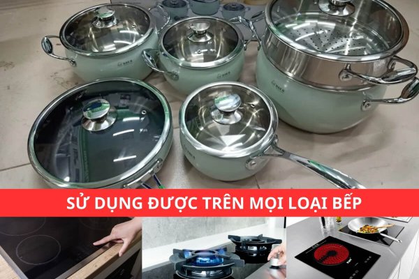 Bộ nồi inox Arber AN06XC 6 món