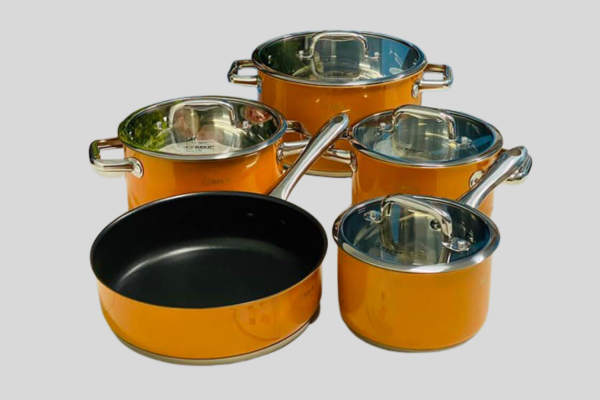 Bộ nồi từ chảo 5 món cao cấp màu cam ARBER - AN05SMC