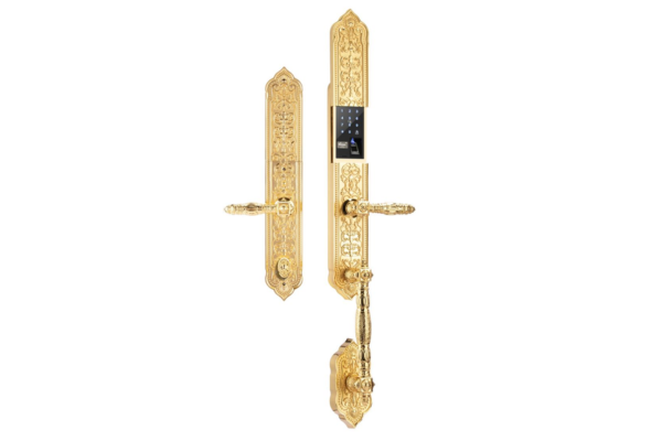 Khóa cửa đại sảnh Demax EL888 BRASS 24K APP WIFI - Đồng Đúc Nguyên Chất Của Đức