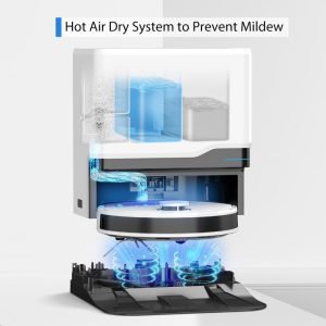 Robot hút bụi lau nhà tự động giặt giẻ sấy khô, diệt khuẩn Hubert HB-S79 AI camera - Của Đức