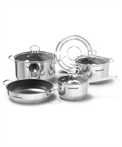 Bộ nồi chảo inox 5 món Sunhouse ASY COOK SHG996E